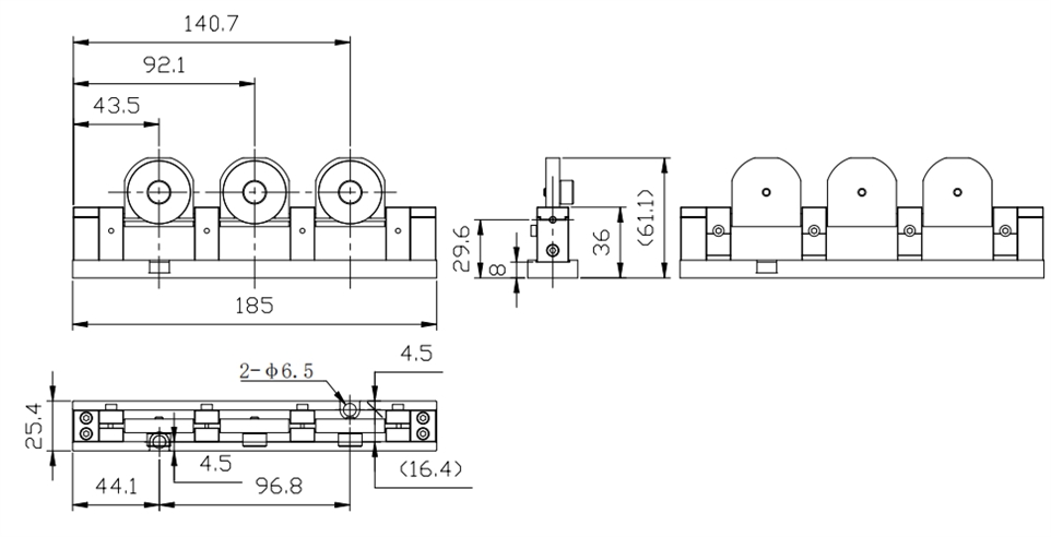光纤偏振控制器系列 | KG-FPC-03机械式三环偏振控制器-新版尺寸图