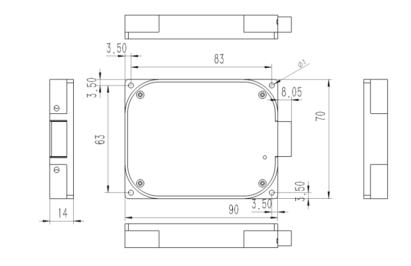 康冠光电EDFA A-2型壳体尺寸